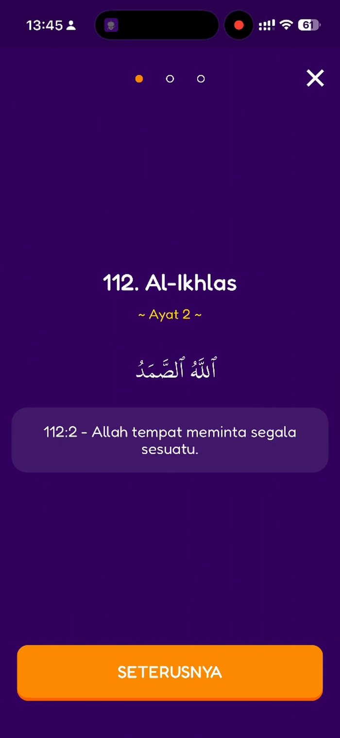 Langkah 2: Baca ayat Reflection Al-Ikhlas