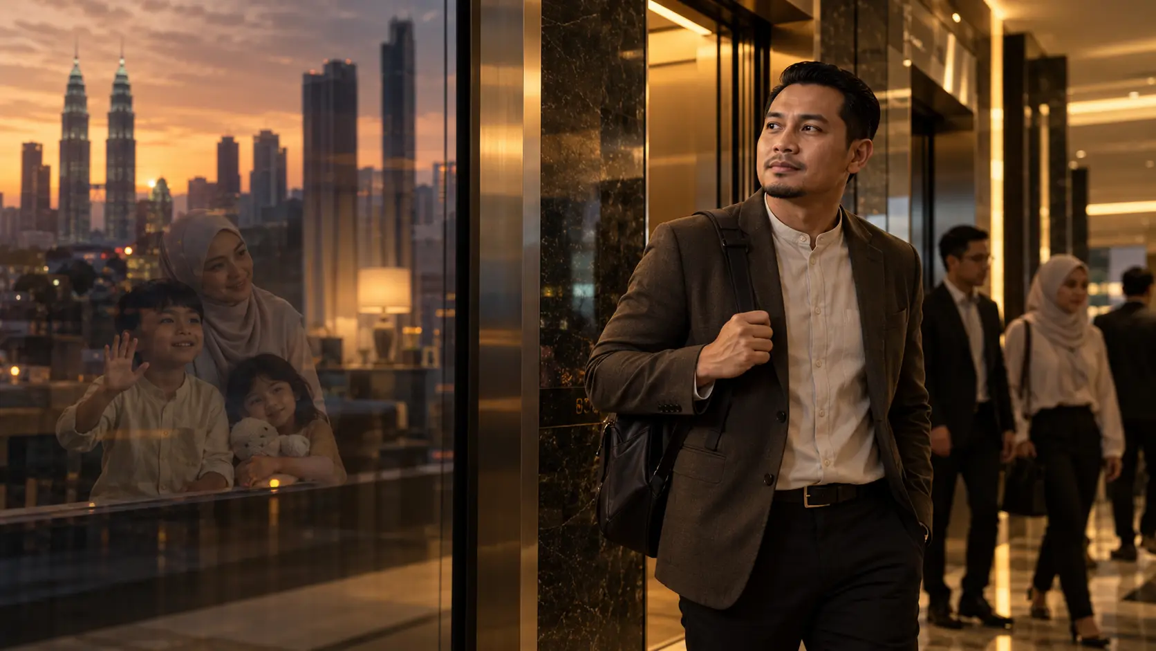 Seorang ayah memikirkan masa bersama keluarga selepas bekerja