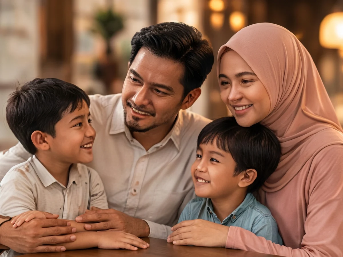 Sebuah keluarga meluangkan masa bersama