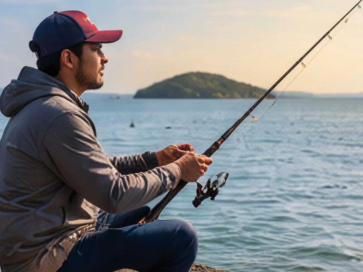 Seorang lelaki memancing